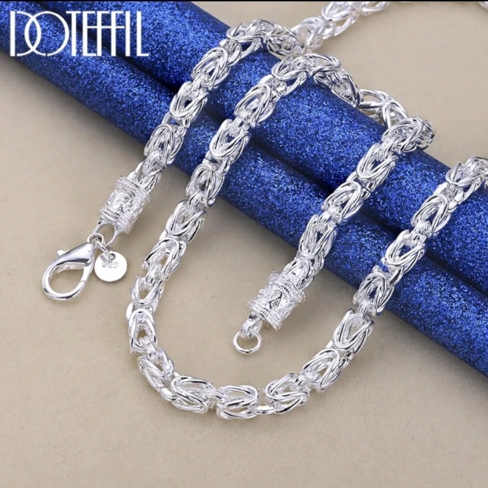 DOTEFFIL 925 Sterling Silver 18 Inch Faucet Chain Necklace